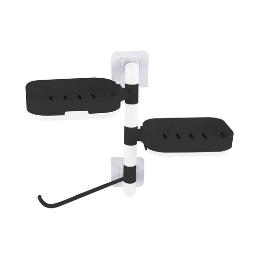Suport rotativ, multifunctional, Naimeed D5149, pentru prosop, sapun, burete de baie, Negru