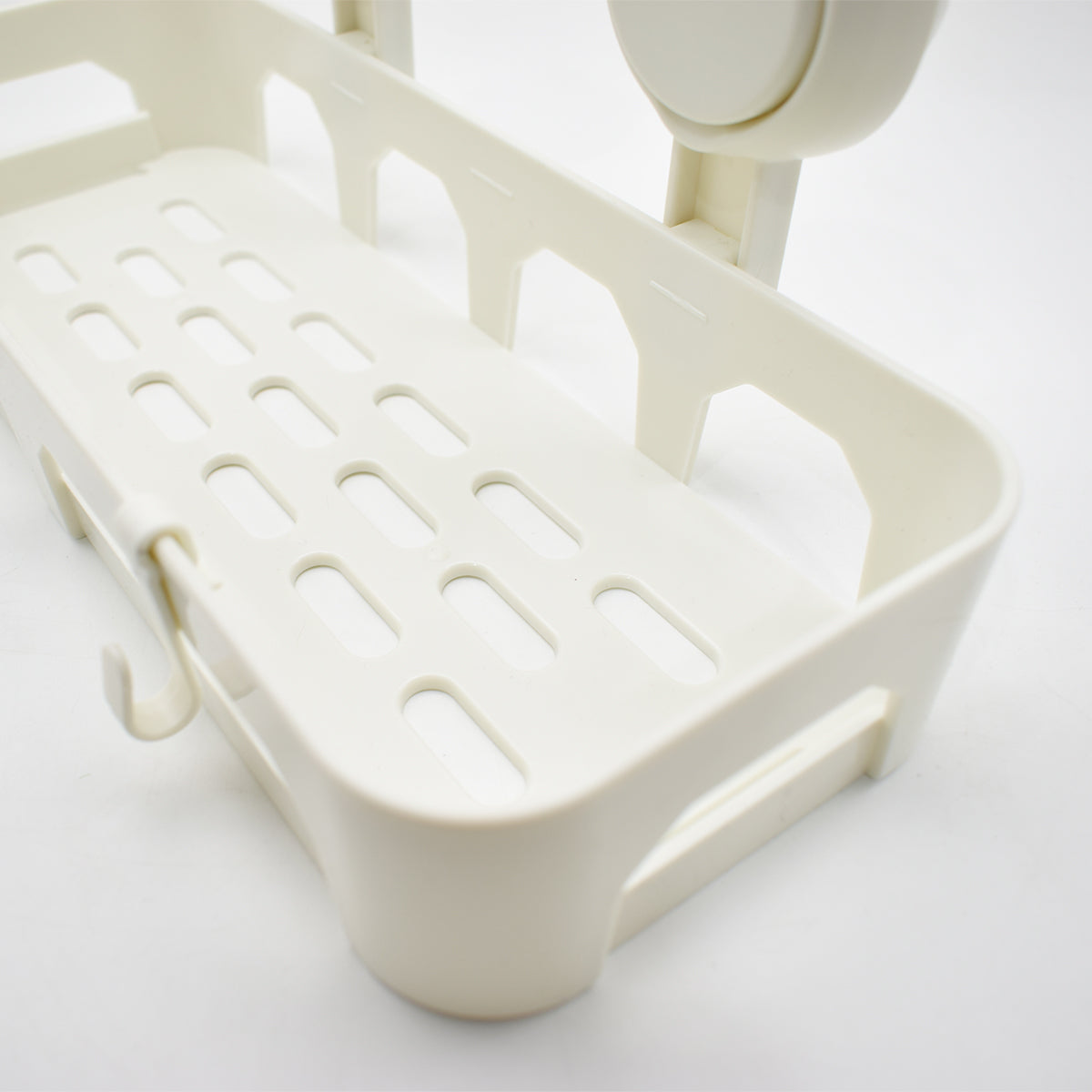 Etajera baie, bucatarie, multifunctional, ventuze silicon, Naimeed D5156, Alb
