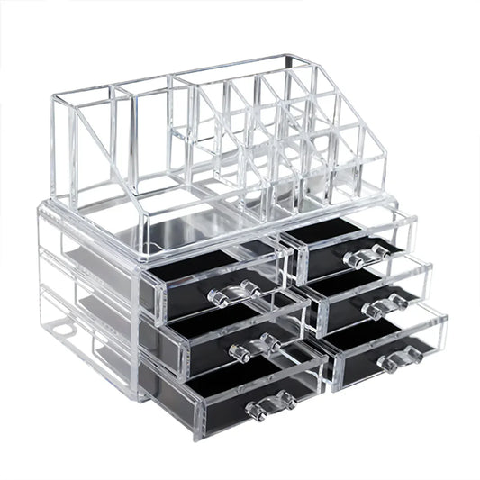 Organizator cosmetice, Naimeed D5175, 6 sertare, cu compartiment pentru discheta demachianta, ruj, oja, Transparent - 221.ro