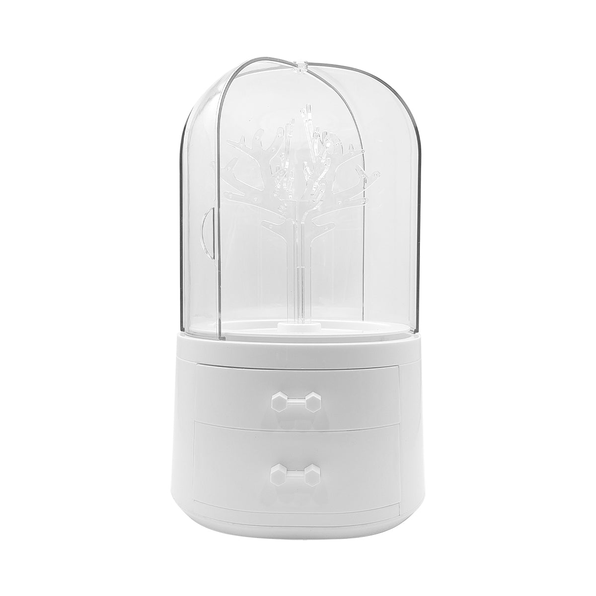 Cutie bijuterii, Naimeed D5177, cu sistem de rotire, 2 sertare, Alb