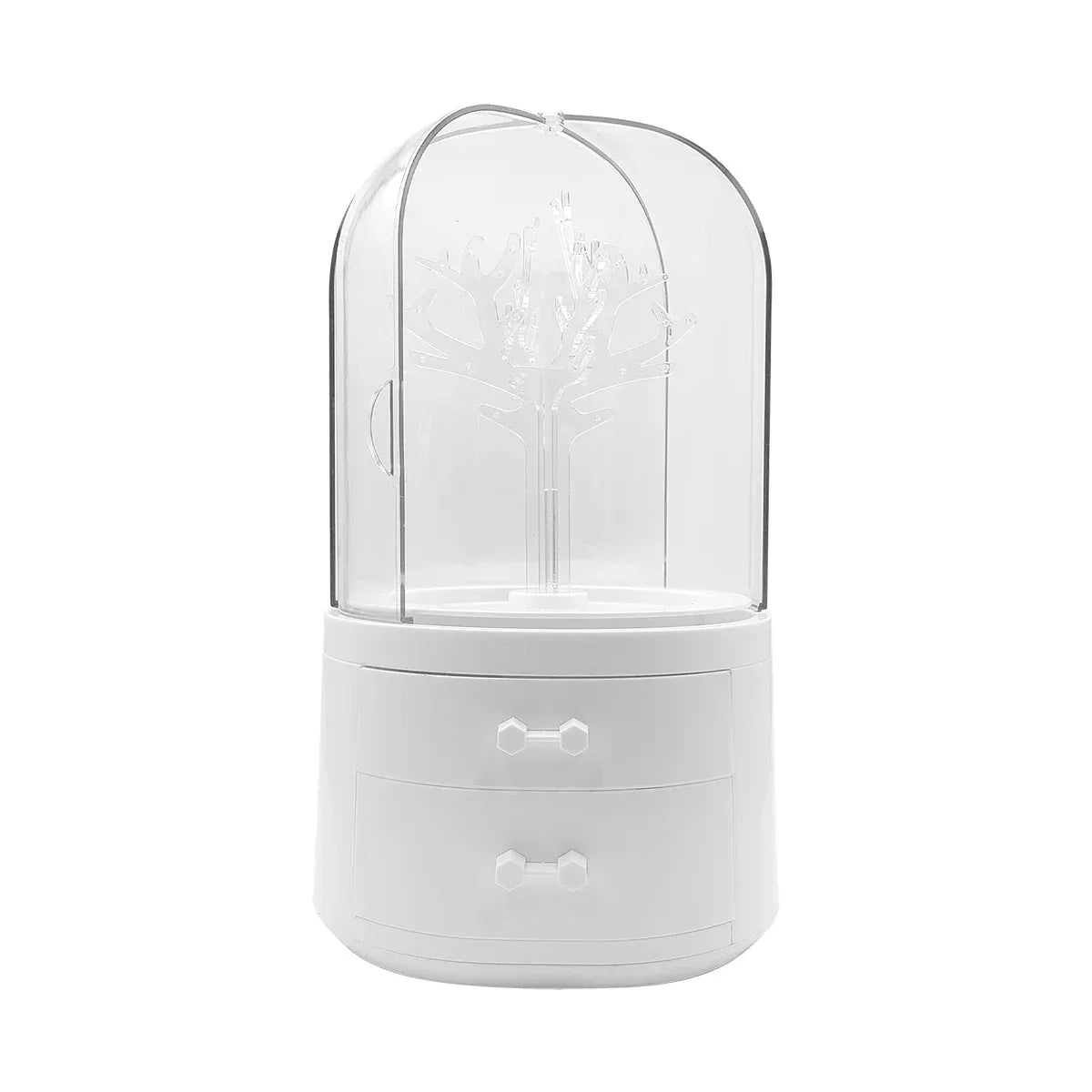Cutie bijuterii, Naimeed D5177, cu sistem de rotire, 2 sertare, Alb - 221.ro
