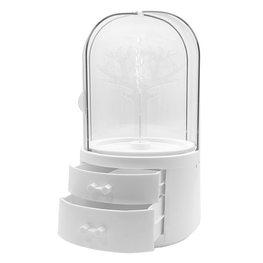 Cutie bijuterii, Naimeed D5177, cu sistem de rotire, 2 sertare, Alb