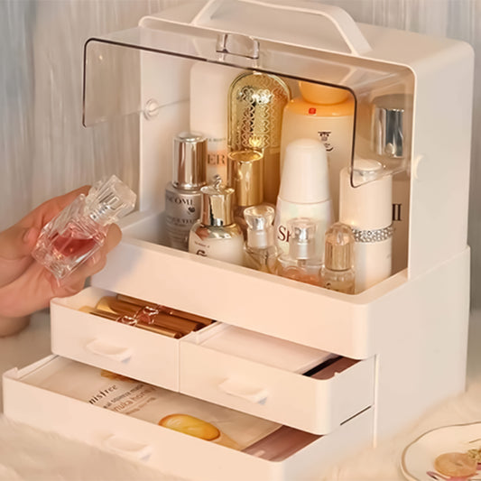 Organizator cosmetice, Naimeed D5179, 3 sertare, Alb