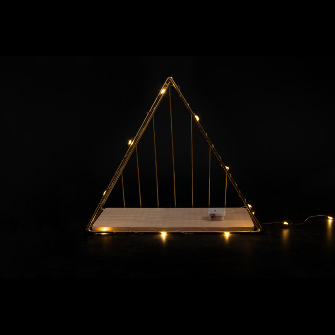 Etajera Suspendata, Luminite Led, Auriu, Naimeed D52, 22x25.5x10 cm
