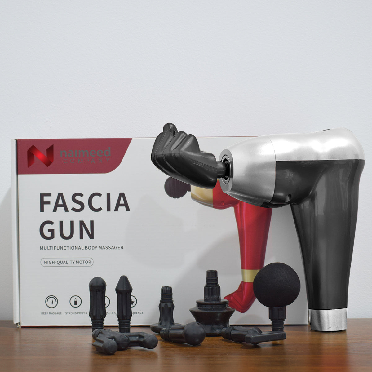 Aparat masaj, tip pistol, cu vibratii, Naimeed D5214, Negru
