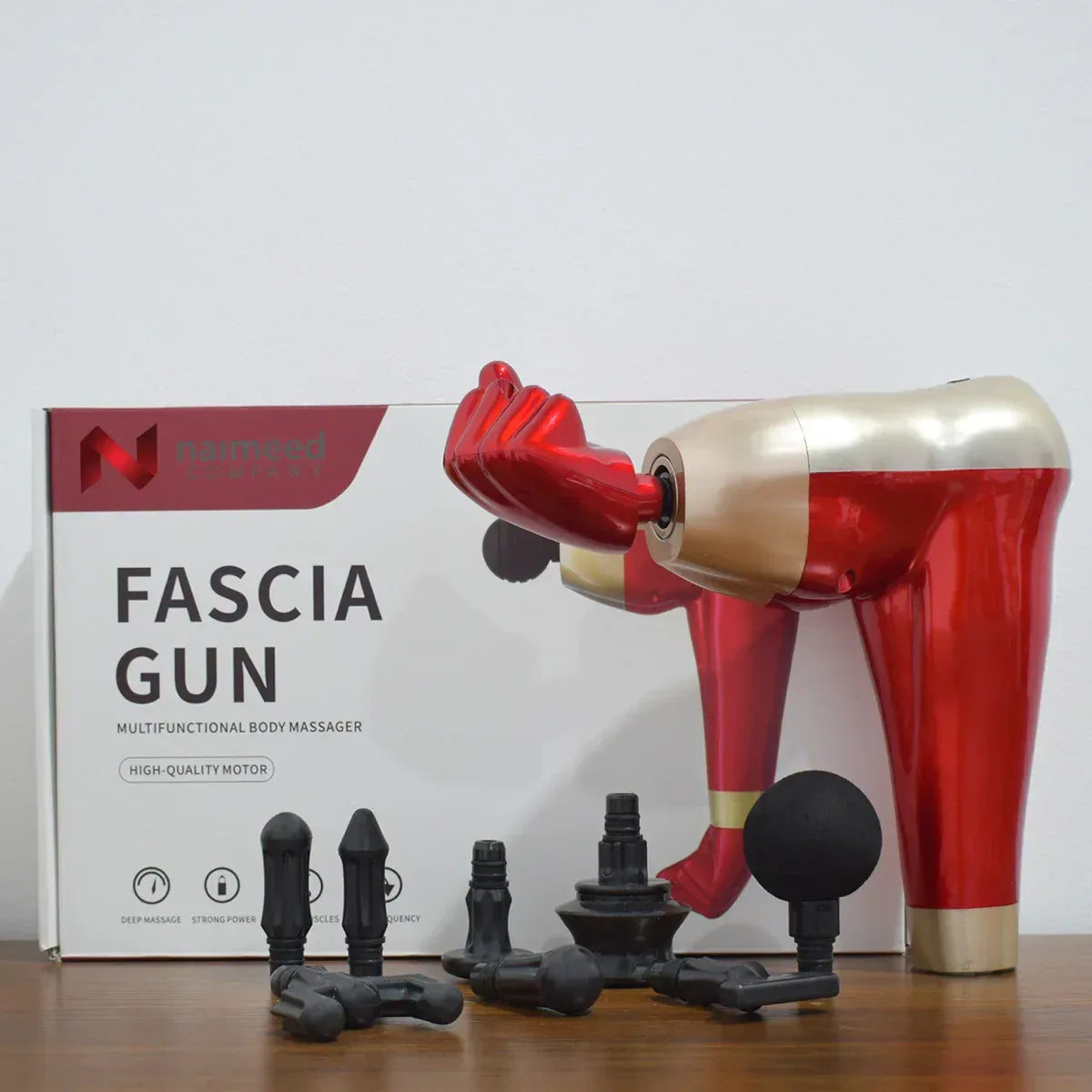 Aparat masaj, tip pistol, cu vibratii, Naimeed D5214, Rosu - 221.ro