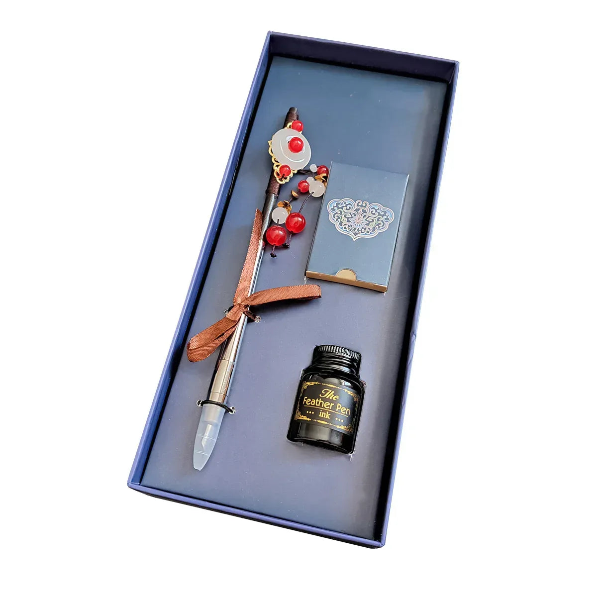 Set stilou cu penita, calimara, 5 rezerve, Naimeed D5225, model3 - 221.ro