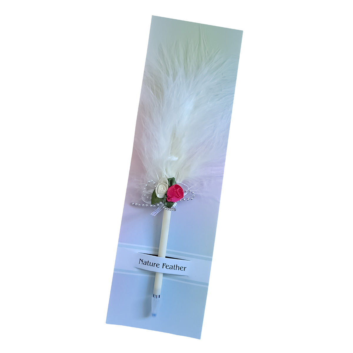 Set 5 pixuri Feather Writer, cu pana si accesoriu, elegant, Naimeed D5230, Alb