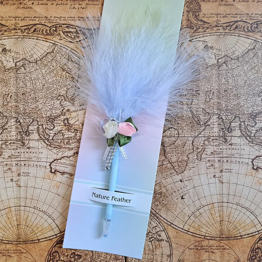 Set 5 pixuri Feather Writer, cu pana si accesoriu, elegant, Naimeed D5230, Blue - 221.ro