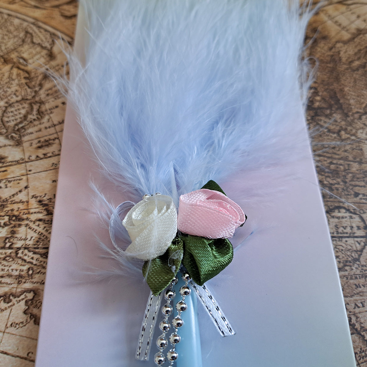 Set 5 pixuri Feather Writer, cu pana si accesoriu, elegant, Naimeed D5230, Blue