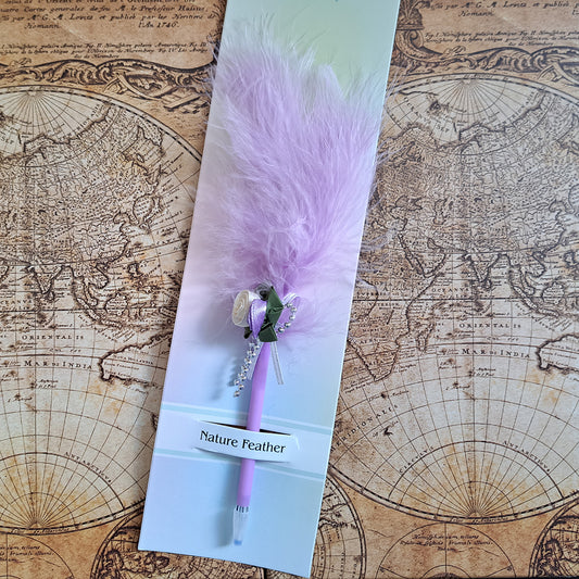 Set 5 pixuri Feather Writer, cu pana si accesoriu, elegant, Naimeed D5230, Mov