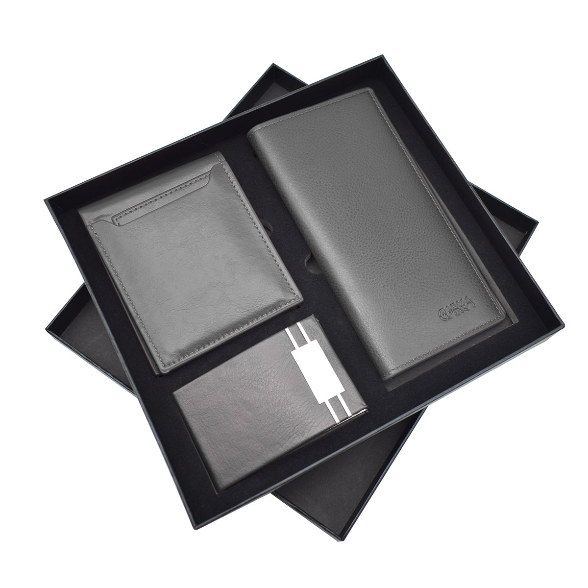 Set 3 piese, Naimeed D5241, portcard, 2x portofel, Negru