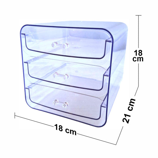 Organizator cosmetice, transparent, Naimeed D5275, 21x18x18cm, Transparent