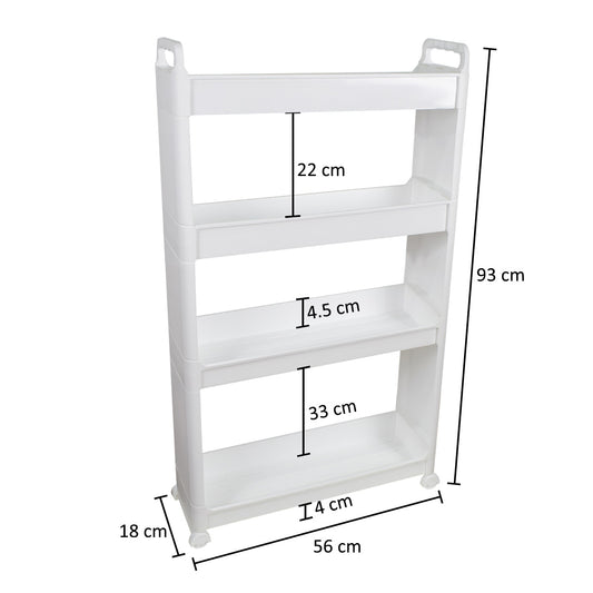 Raft multifunctional, 4 niveluri, Naimeed D5280, Alb, 56x18x93cm