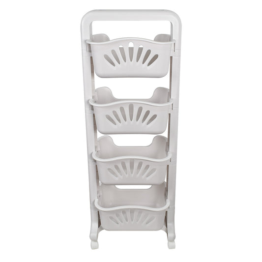 Raft multifunctional, 4 niveluri, Naimeed D5284, Alb, 43x24x115cm