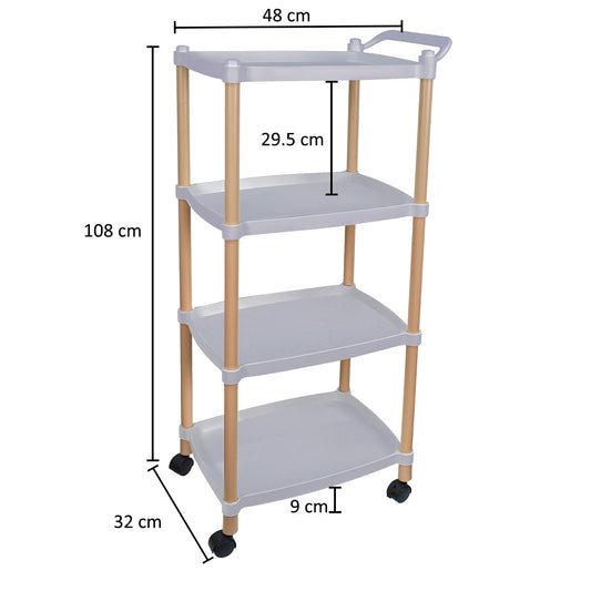 Raft multifunctional, 4 niveluri, Naimeed D5286, Gri, 48x32x108cm