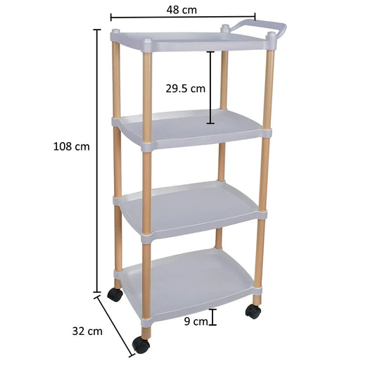Raft multifunctional, 4 niveluri, Naimeed D5286, Gri, 48x32x108cm - 221.ro