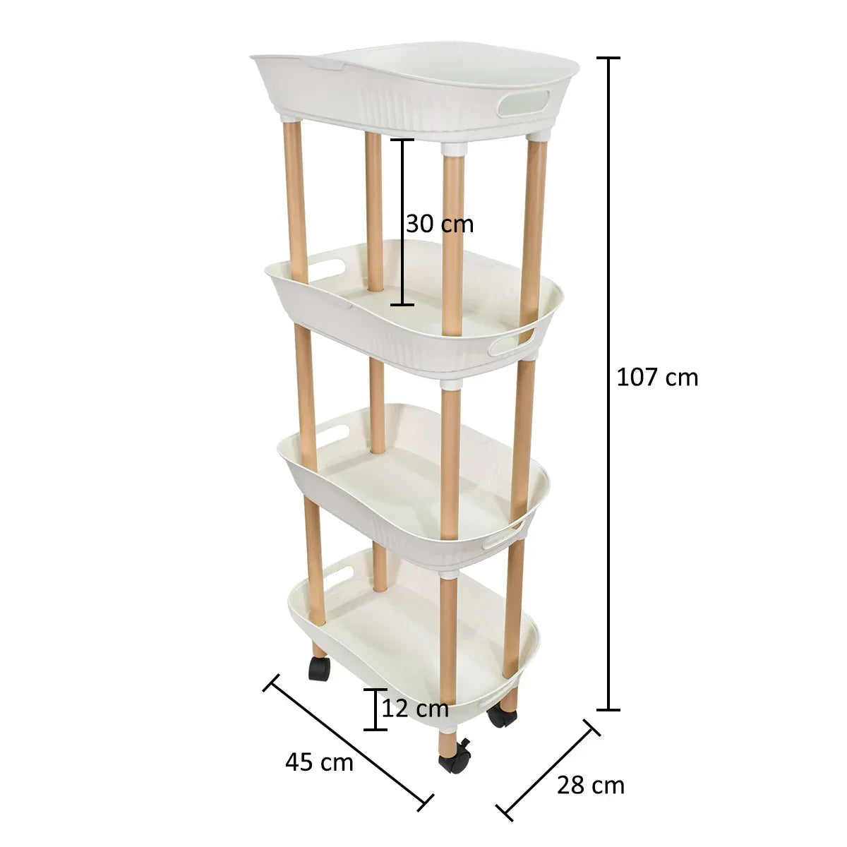 Raft multifunctional, 4 niveluri, Naimeed D5287, Alb, 45x28x107cm - 221.ro
