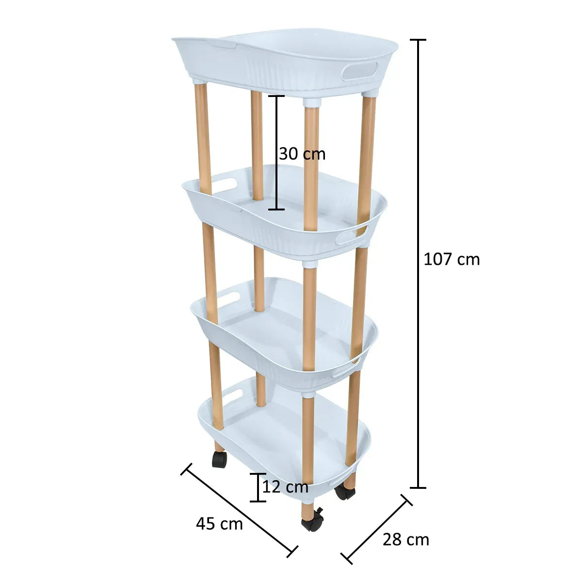 Raft multifunctional, 4 niveluri, Naimeed D5287, Gri, 45x28x107cm - 221.ro