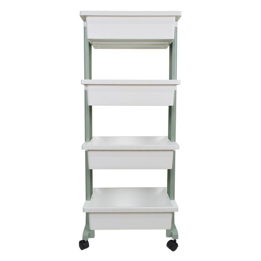 Raft multifunctional, 4 niveluri, Naimeed D5289, Alb/Turcoaz, 45x30x110cm