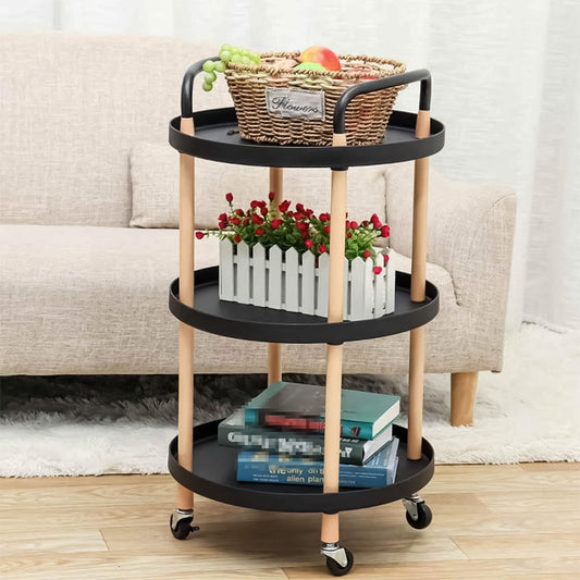 Raft multifunctional, 3 niveluri, Naimeed D5290, Negru, 47x47x90cm