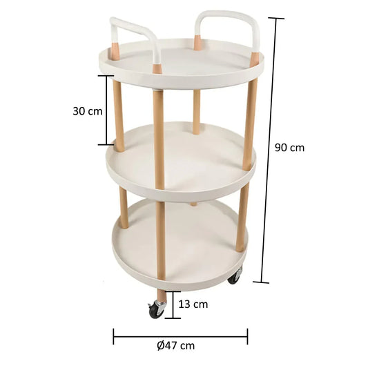 Raft multifunctional, 3 niveluri, Naimeed D5290, Alb, 47x47x90cm - 221.ro