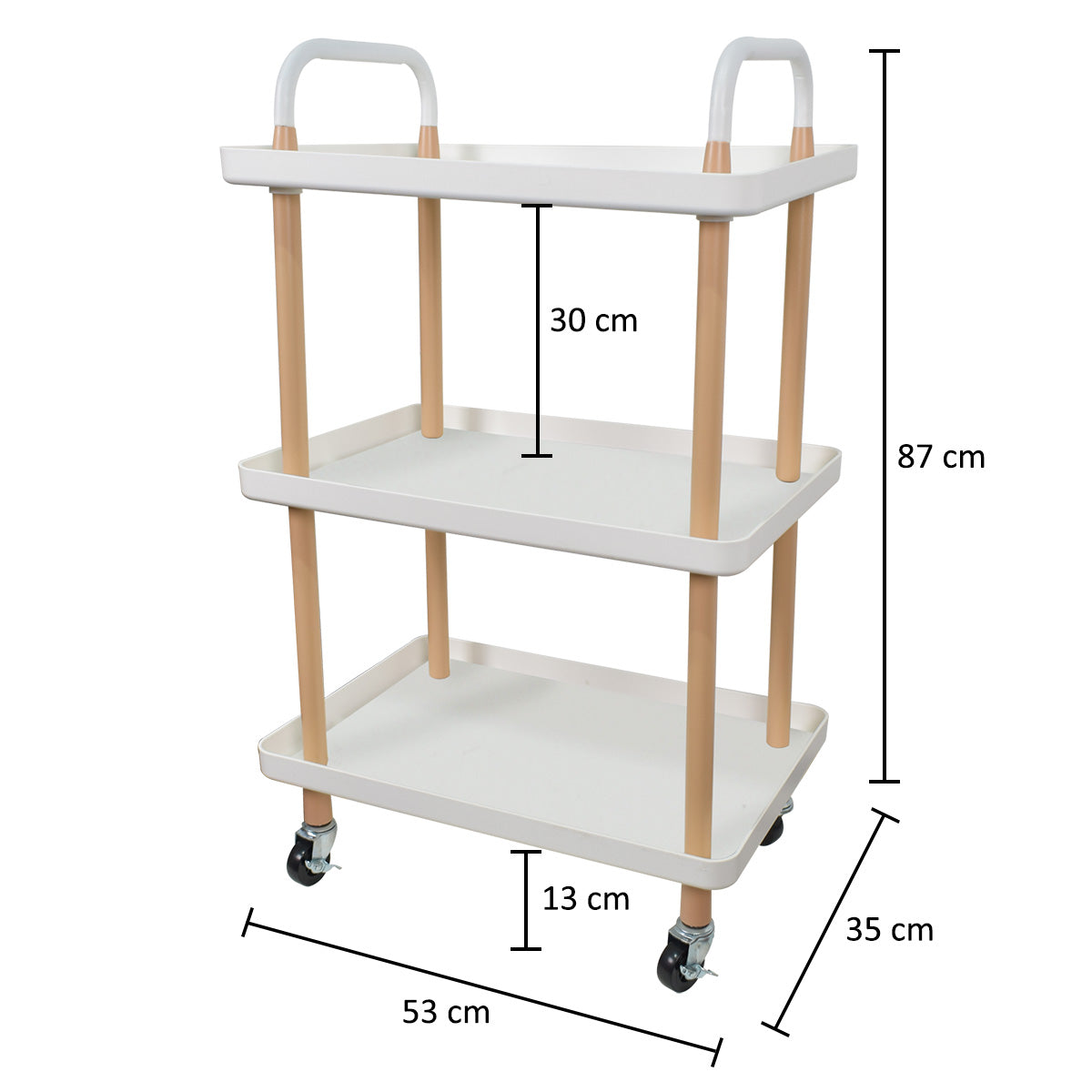 Raft multifunctional, 3 niveluri, Naimeed D5291, Alb, 53x35x87cm