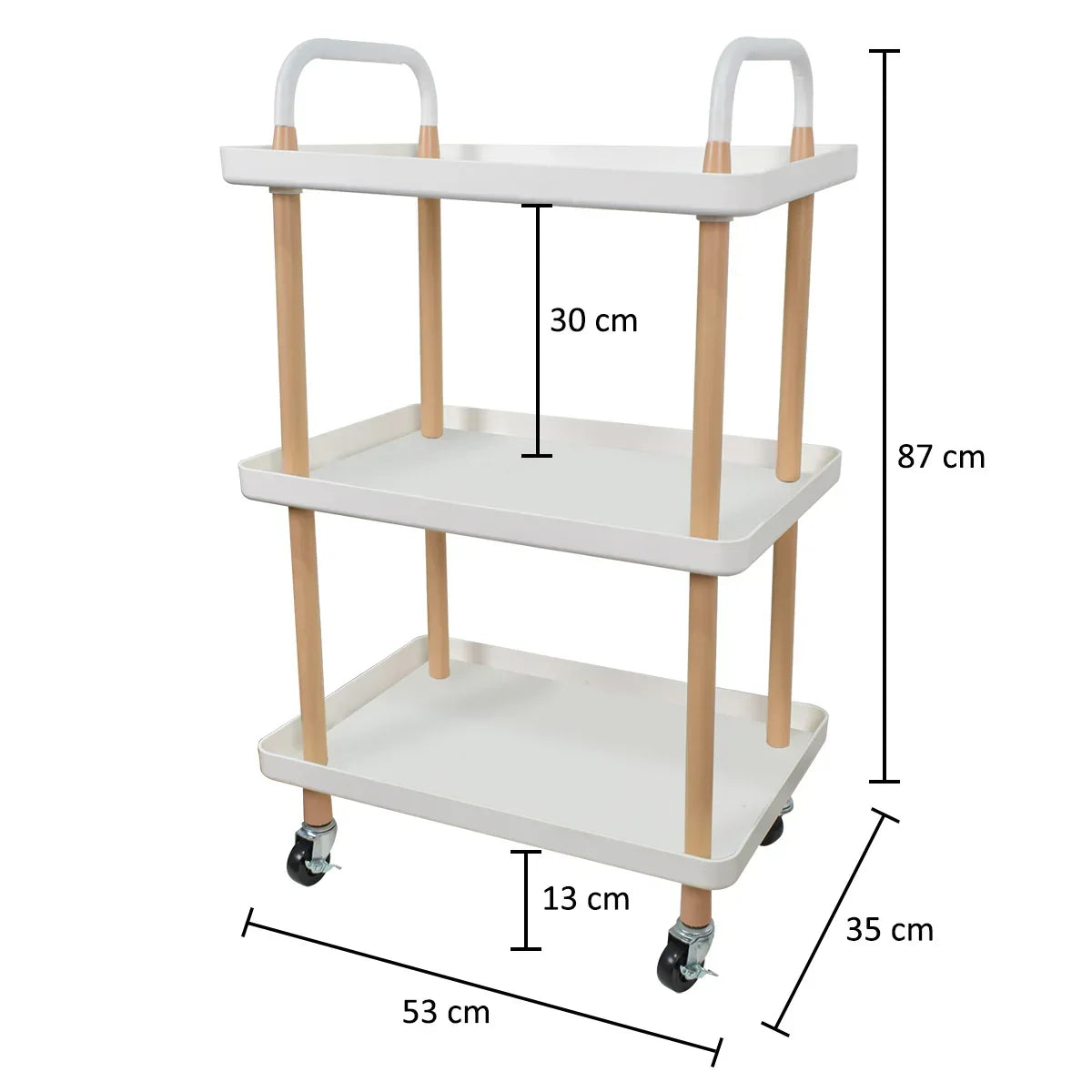 Raft multifunctional, 3 niveluri, Naimeed D5291, Alb, 53x35x87cm - 221.ro