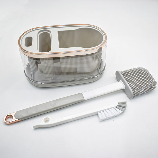 Set 2 perii toaleta, Naimeed D5293, Gri deschis, 20x11x45cm