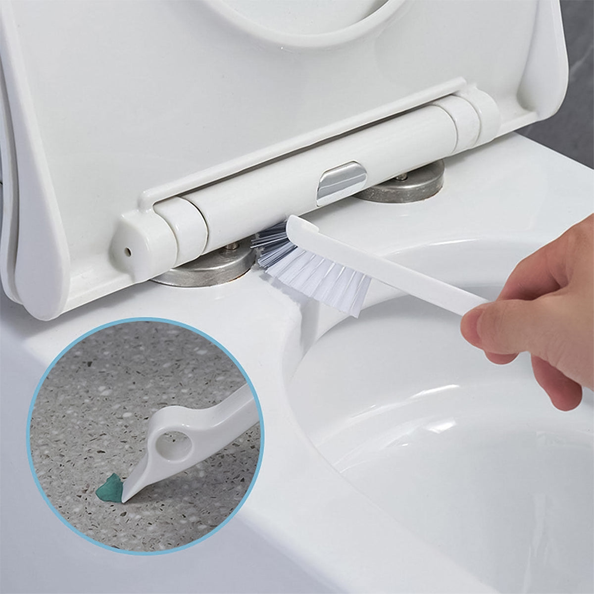 Set 2 perii toaleta, Naimeed D5293, Gri deschis, 20x11x45cm