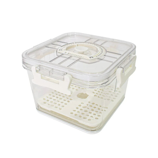 Set 3 caserole, monitorizarea datei, sistem de scurgere, Naimeed D5308, Alb - 221.ro