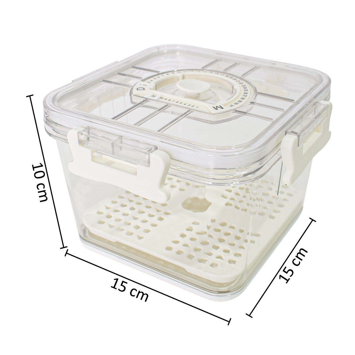 Set 3 caserole, monitorizarea datei, sistem de scurgere, Naimeed D5308, Alb