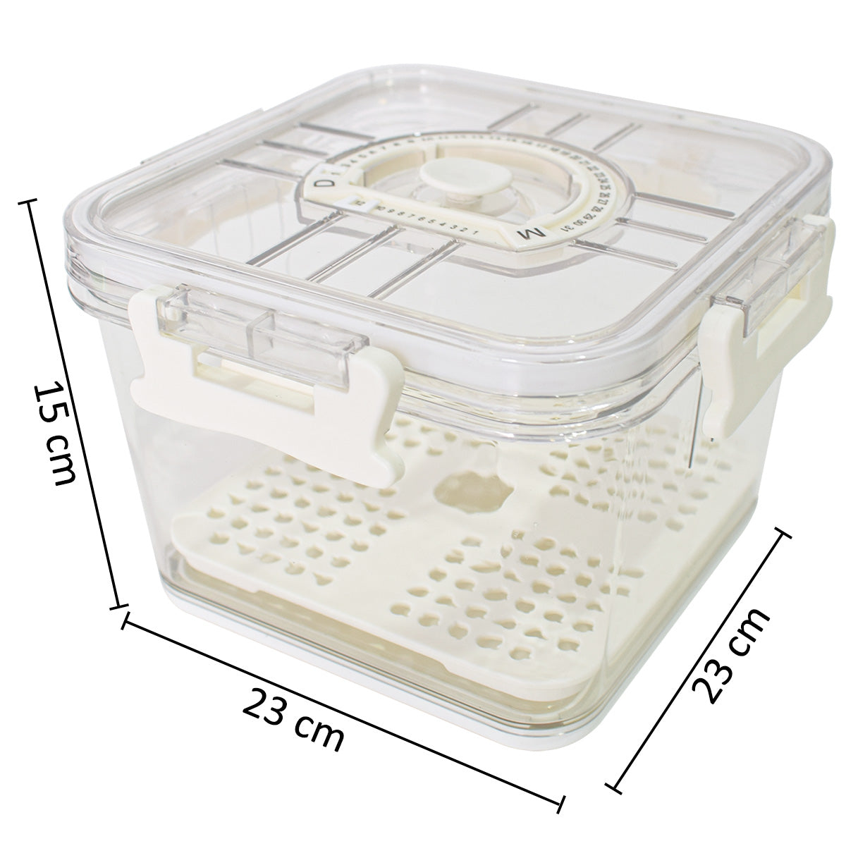 Set 3 caserole, monitorizarea datei, sistem de scurgere, Naimeed D5308, Alb