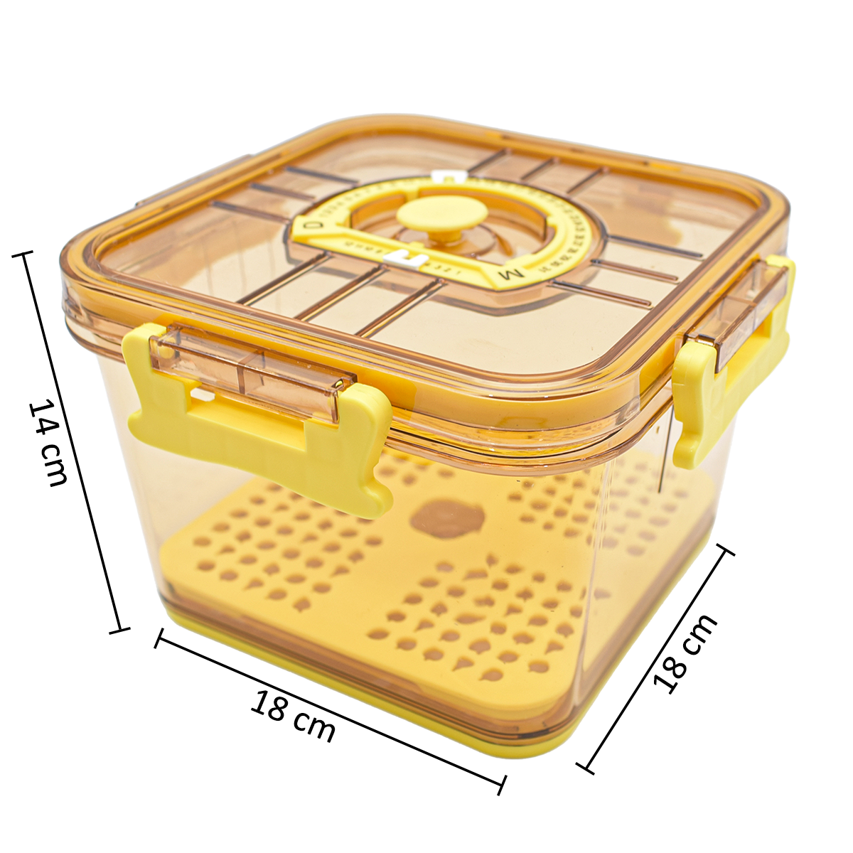Set 3 caserole, monitorizarea datei, sistem de scurgere, Naimeed D5308, Galben