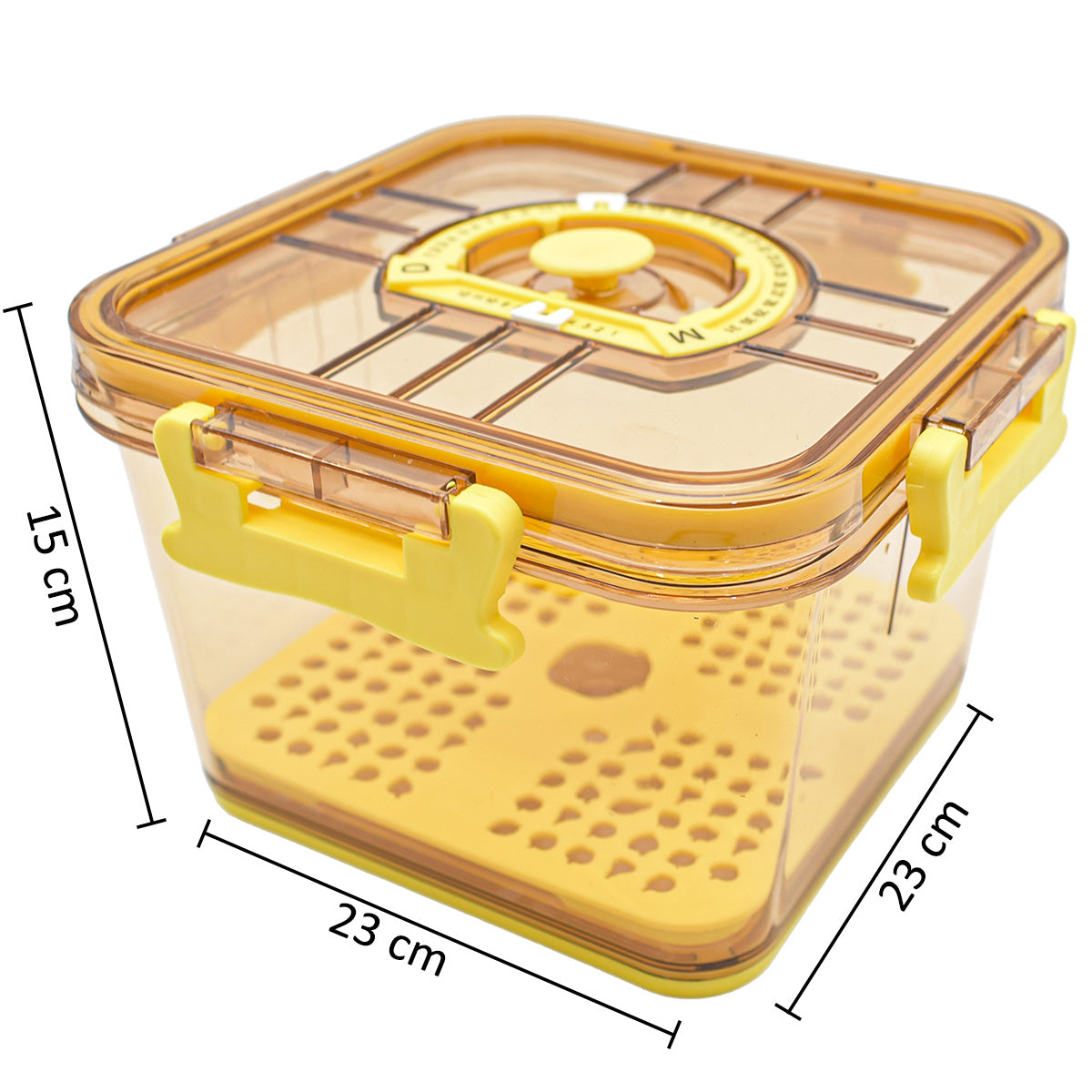 Set 3 caserole, monitorizarea datei, sistem de scurgere, Naimeed D5308, Galben