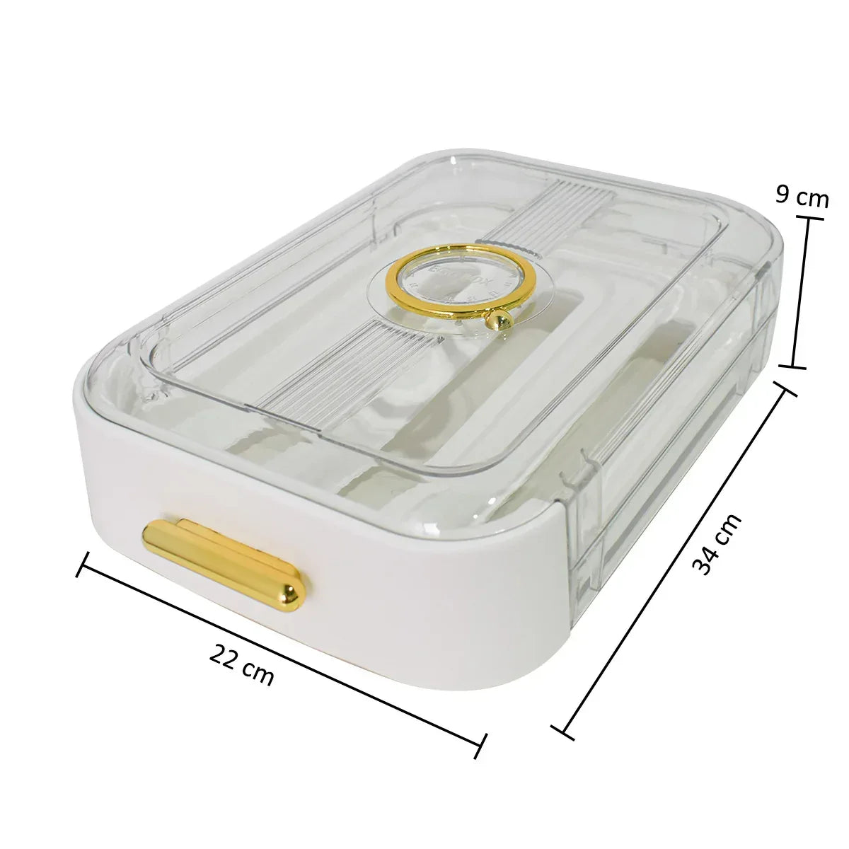 Cutie cu sertar pentru depozitare oua, Naimeed D5309, Alb, 23x34x9cm - 221.ro