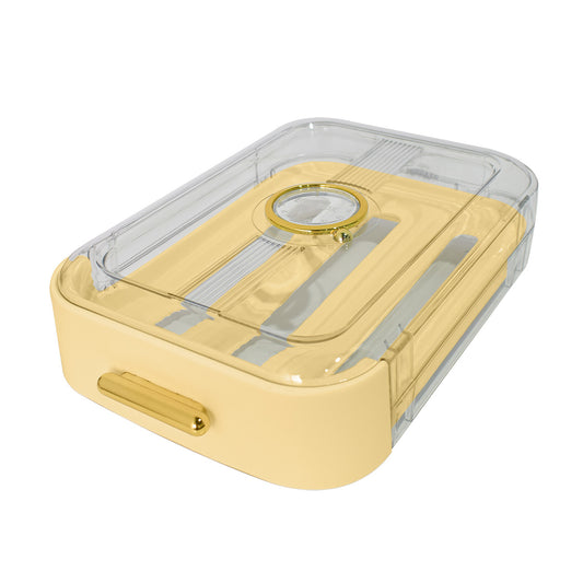 Cutie cu sertar pentru depozitare oua, Naimeed D5309, Galben, 23x34x9cm