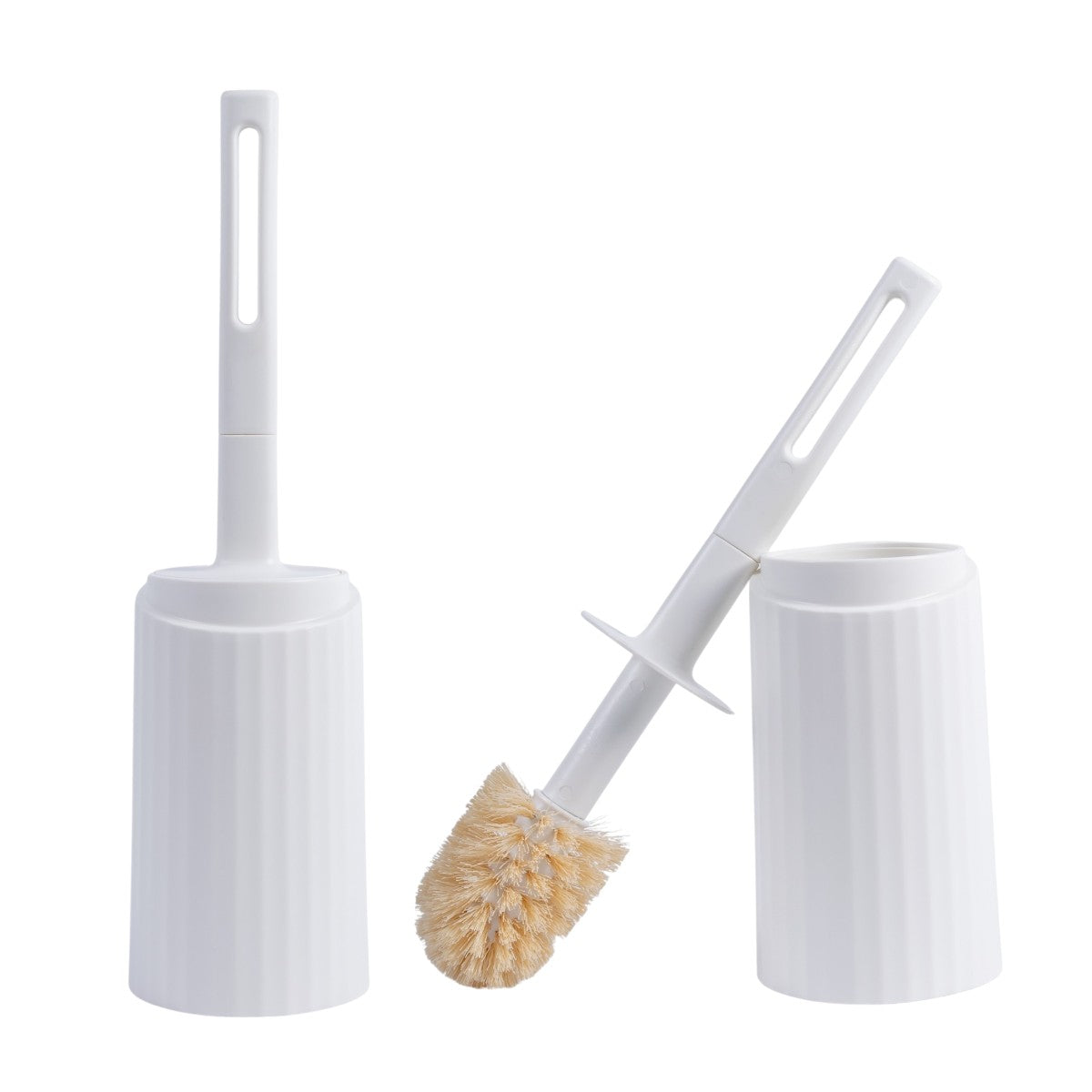 Set perie toaleta cu suport, Naimeed D5313, 40x11cm, Alb
