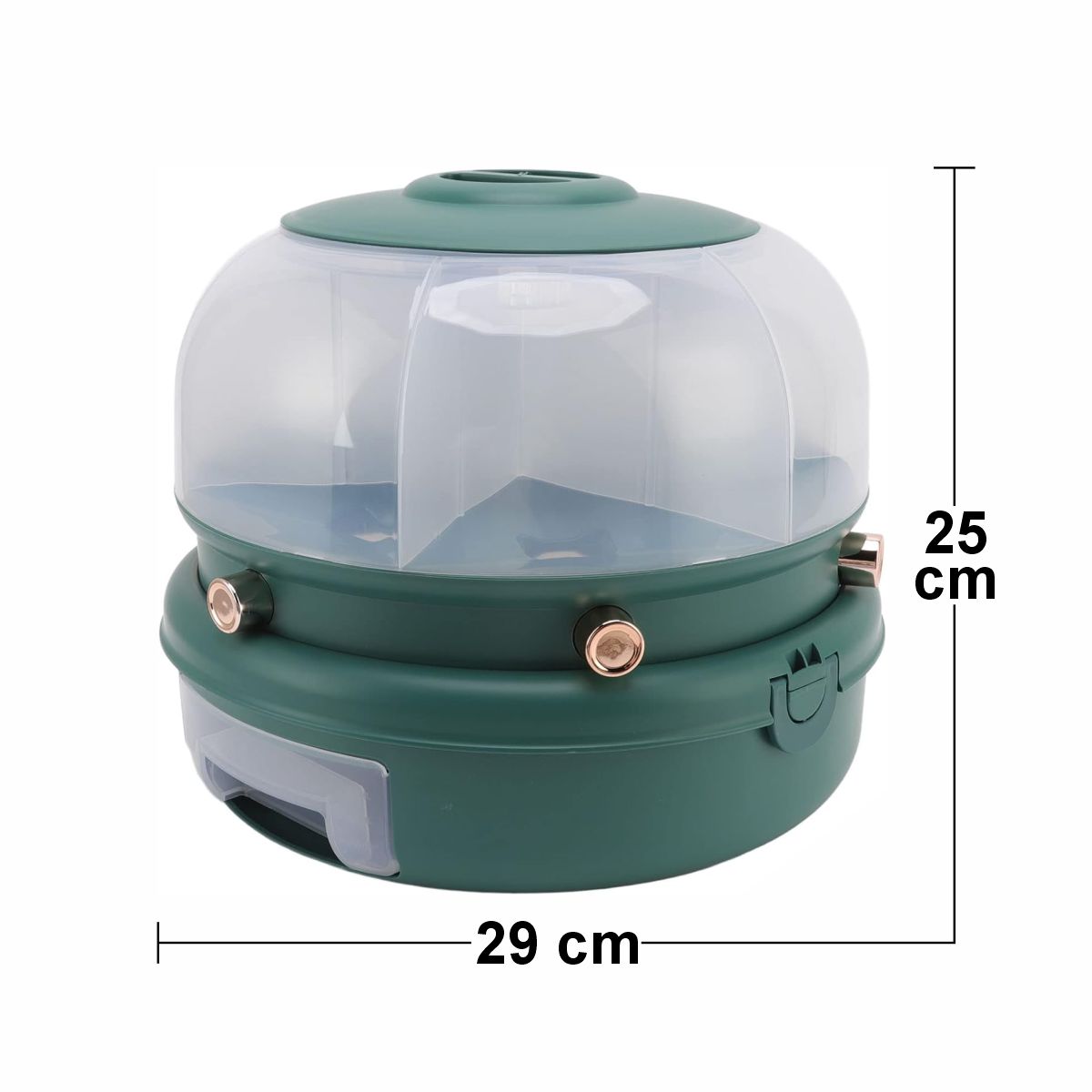 Recipient pentru orez, Naimeed D5315, cu 6 compartimente, 29x29x25cm, Verde Inchis