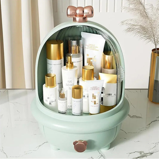 Organizator cosmetice, capac transparent, Naimeed D5318, 25x25x35cm, Turcoaz - 221.ro