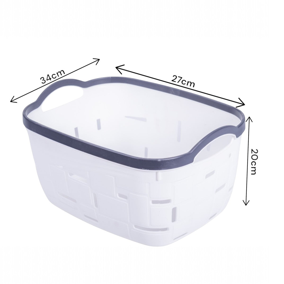 Cos depozitare, Naimeed D5341, plastic, 34x27x20 cm, Alb