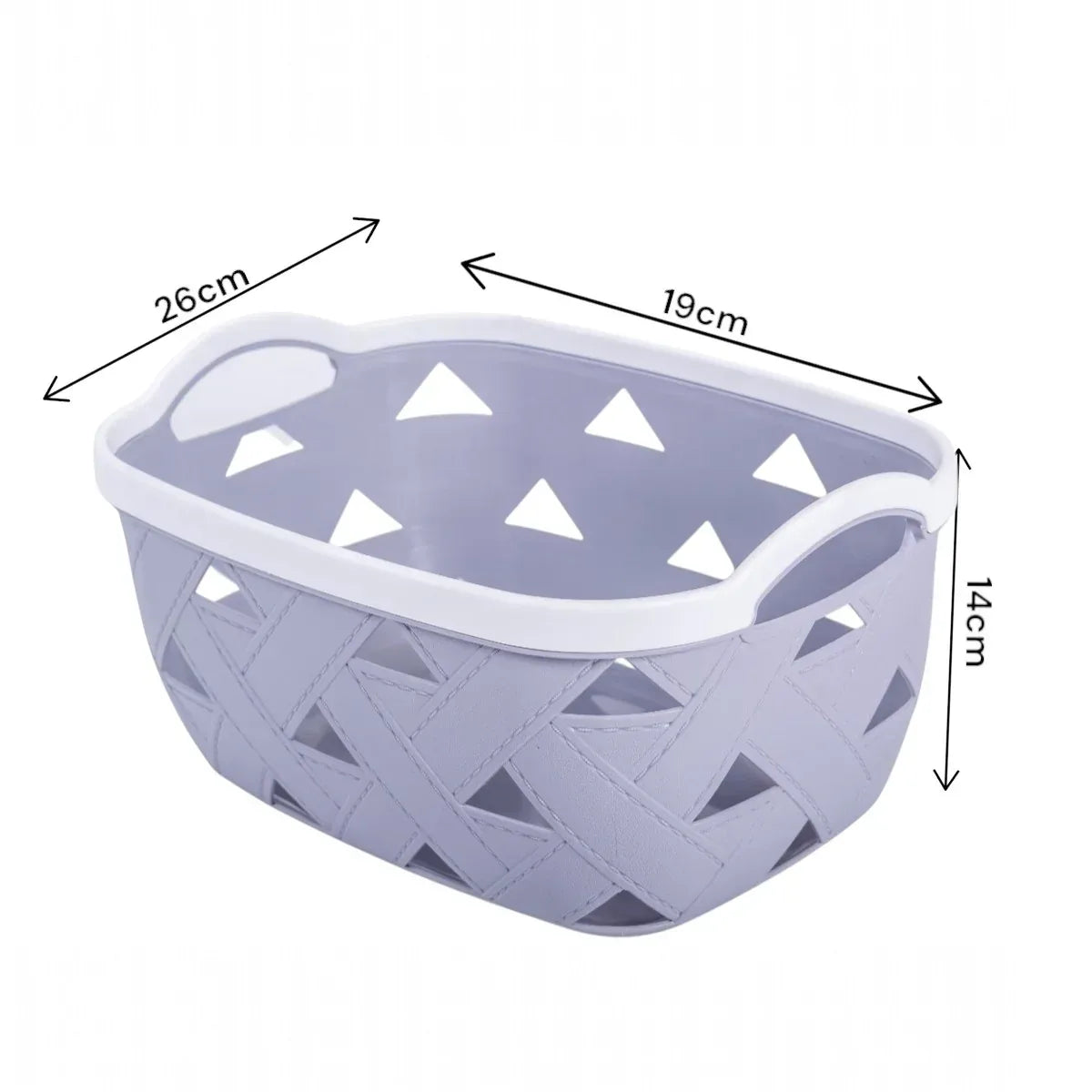 Set 3 cosuri depozitare, Naimeed D5341, D5342, D5343, plastic, 34x27x20 cm, 30x23x16 cm, 26x19x14 cm, Gri - 221.ro