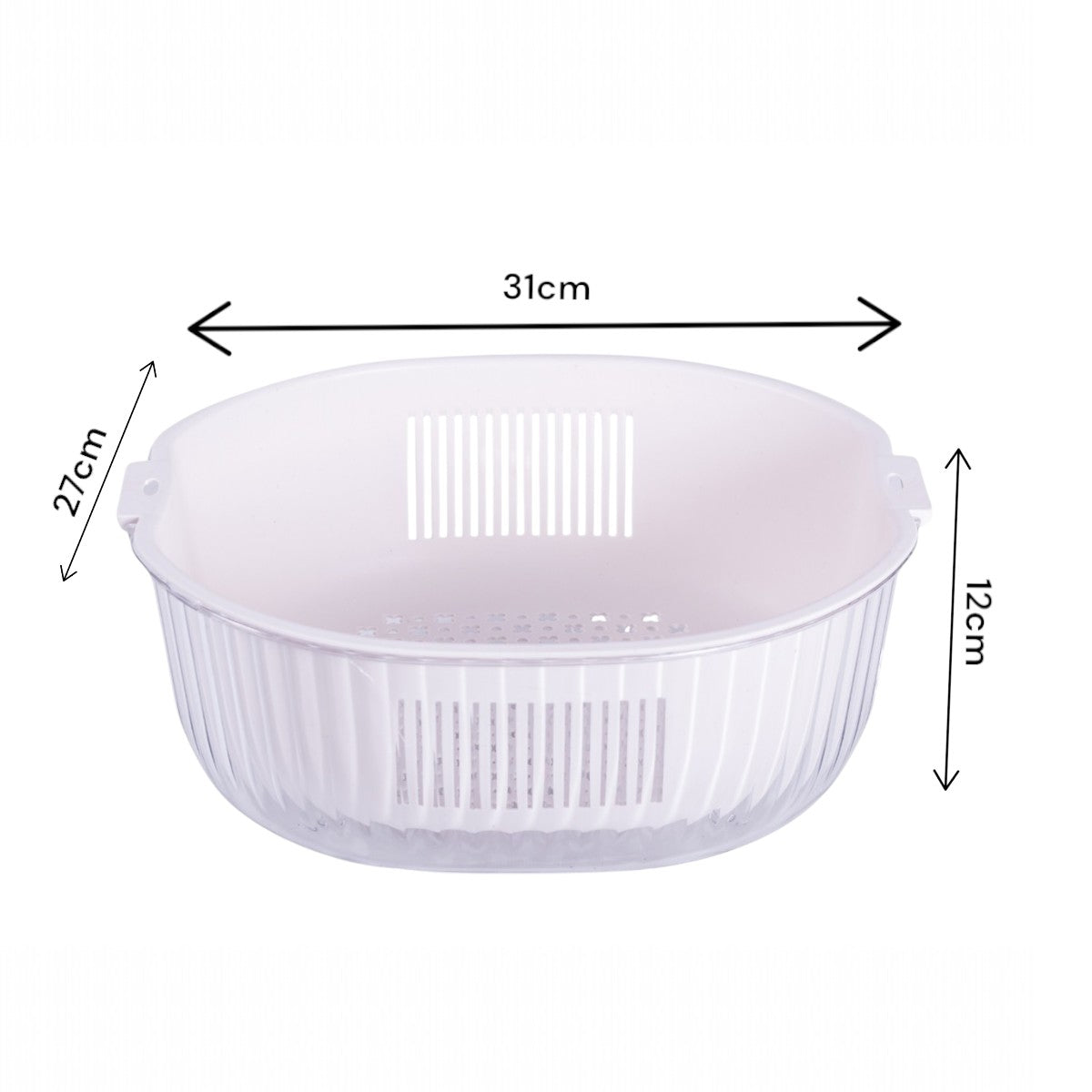 Set strecuratoare cu bol detasabil, Naimeed D5348, plastic, 31x27X12cm, Alb