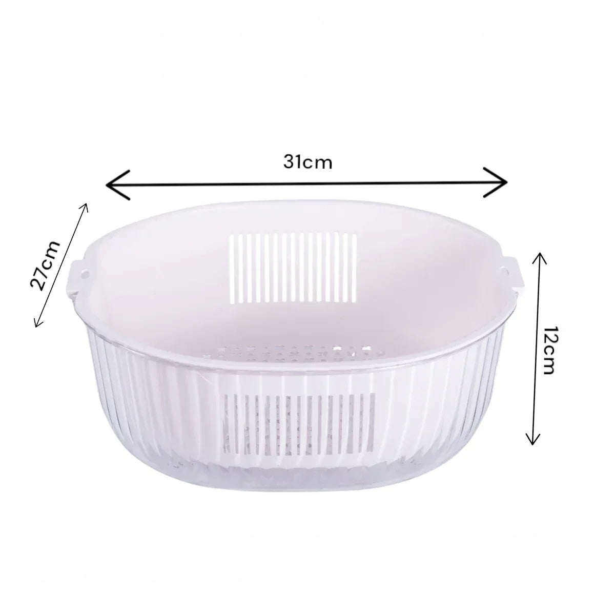 Set strecuratoare cu bol detasabil, Naimeed D5348, plastic, 31x27X12cm, Alb - 221.ro