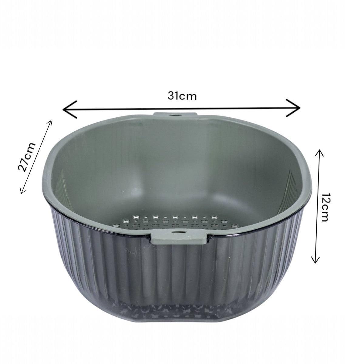 Set strecuratoare cu bol detasabil, Naimeed D5348, plastic, 31x27X12cm, Verde