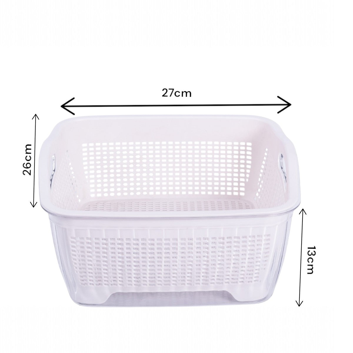 Set strecuratoare cu bol detasabil, Naimeed D5349, plastic, 27x26X13cm, Alb