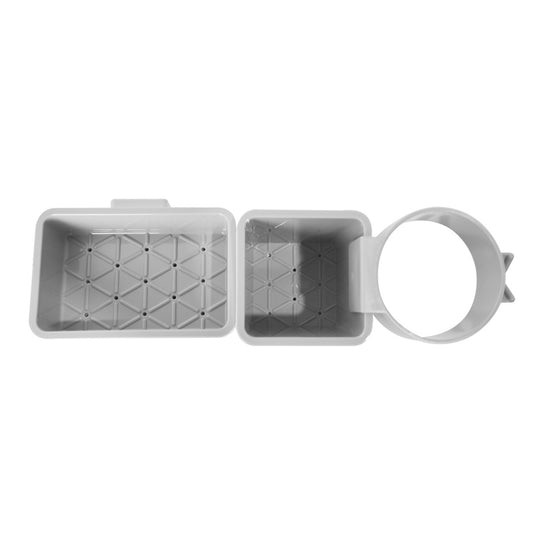 Suport baie, Naimeed D5363, prindere adeziva, 2 recipiente, suport pahare, Gri, 32x10x10cm