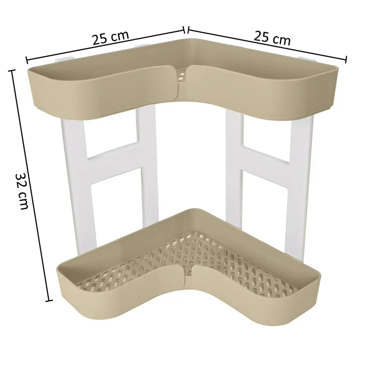 Raft multifunctional, 2 niveluri, Naimeed D5368, Crem, 25x25x32cm - 221.ro