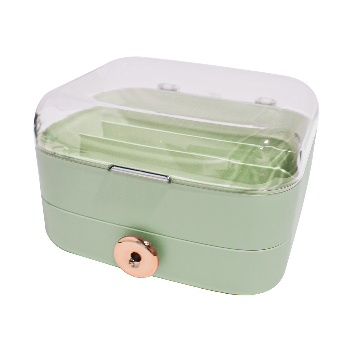 Organizator cosmetice, capac transparent, Naimeed D5374, 20x19x12cm, Verde