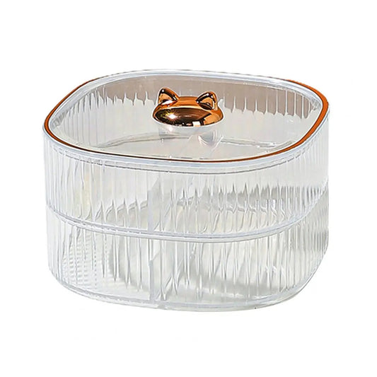 Cutie depozitare, Naimeed D5377, 2 niveluri, Transparent, 15x15x10cm